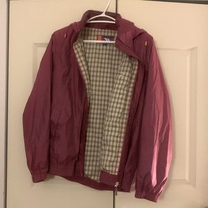Plum coloured windbreaker